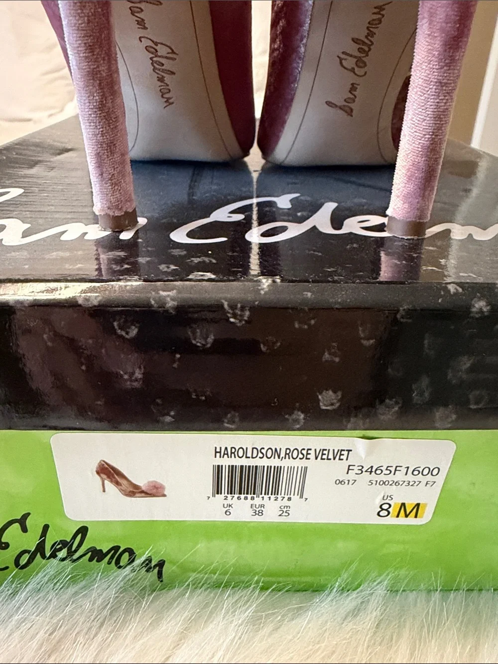 Sam Edelman Pink Velvet Pointed Toe Pumps with Pom-Pom - Picture 2 of 7